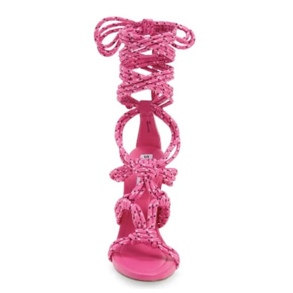 NEW Steve Madden Fiore Ankle Tie Sandal in Pink - Picture 3 of 5